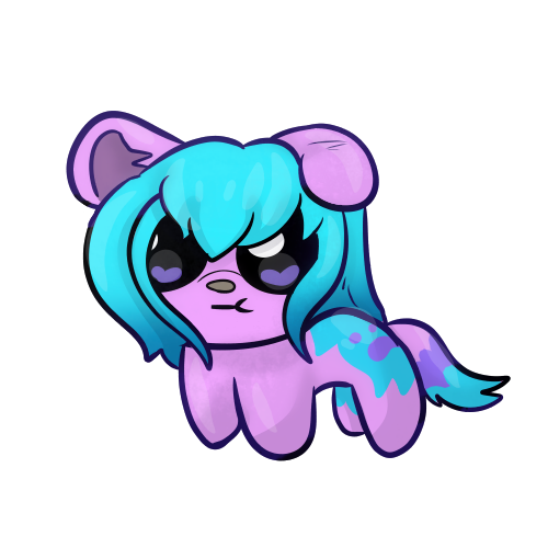 A picture of Maddi's fursona drawn in the style of the 'YIPEEE' meme