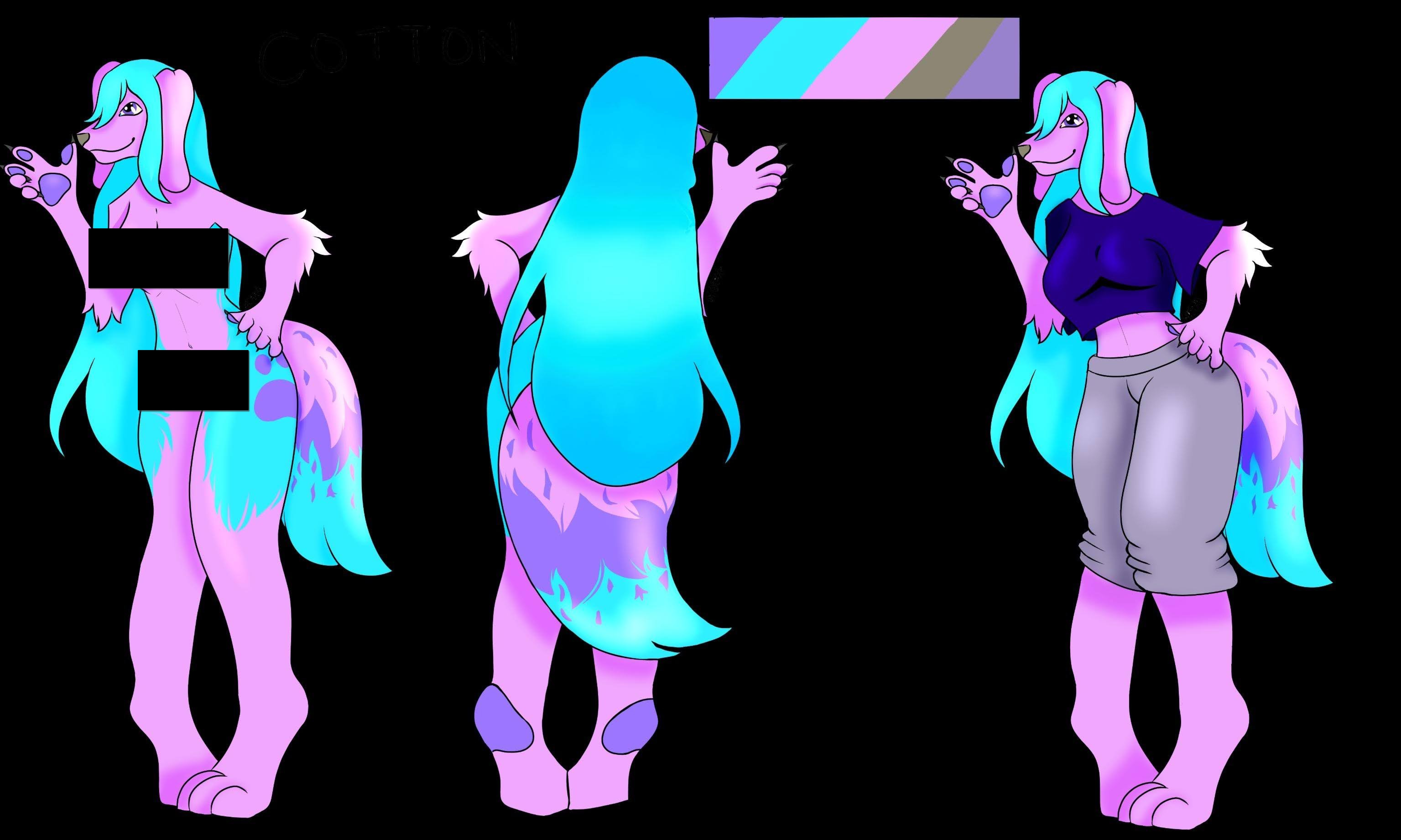 Maddi's original fursona reference sheet